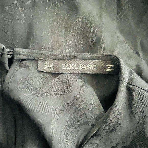 ZARA Black Sleeveless Mini Dress XS | Belted Waist Chic Cocktail Party - Picture 6 of 9